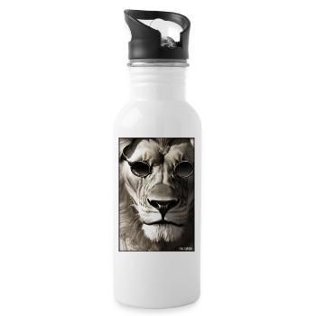 Lunettes de soleil Lion Big Cat Animal sauvage Tête de lion - Gourde avec paille intégrée - blanc - Droite