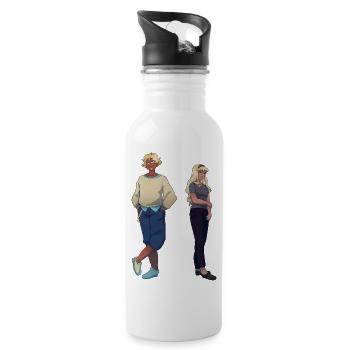 Lena & Sebastian - Trinkflasche mit integriertem Trinkhalm - Weiß - Rechts