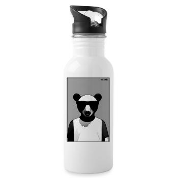 Bear Sunglasses Wildlife Forest Animals Wilderness - Water bottle with straw - white - Right