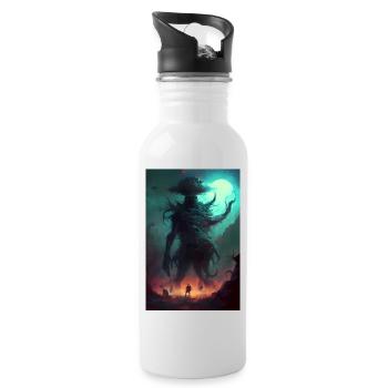 Creepy Demon from Hell - Water bottle with straw - white - Right