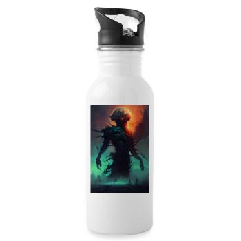 Creepy Demon from Hell - Water bottle with straw - white - Right