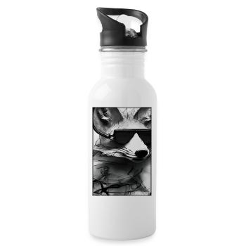 Fox Sunglasses Wildlife Forest Animals Wilderness - Water bottle with straw - white - Right