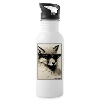 Fox Sunglasses Wildlife Forest Animals Wilderness - Water bottle with straw - white - Right