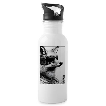 Fox Sunglasses Wildlife Forest Animals Wilderness - Water bottle with straw - white - Right