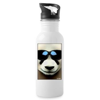 Panda Sunglasses Wildlife Forest Animals Wilderness - Water bottle with straw - white - Right