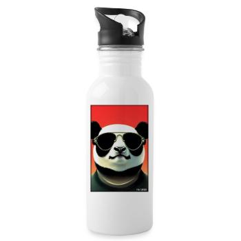 Panda Sonnenbrille Tierwelt Waldtier Tiere Wildnis - Trinkflasche mit integriertem Trinkhalm - Weiß - Rechts