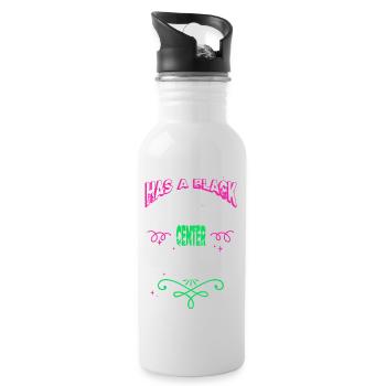 cool funny earth birthday birthday present - Water bottle with straw - white - Right