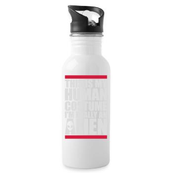 human costume alien Zitat - Trinkflasche mit integriertem Trinkhalm - Weiß - Rechts