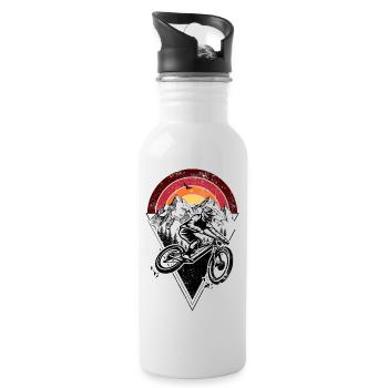 Sunset Ridge Silhouette Arc - Water bottle with straw - white - Right