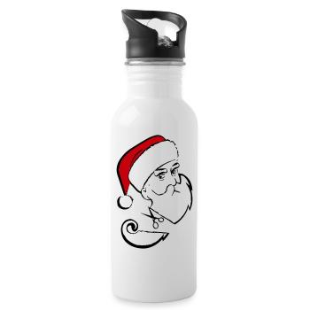 Santa Claus Beard Cutting - Water bottle with straw - white - Right