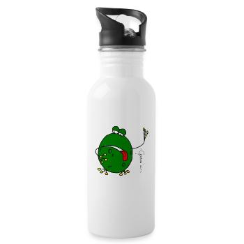 Exhausted Frog © Chyropterum Innoxius - Water bottle with straw - white - Right