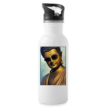 Buddha Siddhartha Gautama Sunglasses Religion - Water bottle with straw - white - Right