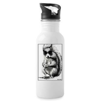 Squirrel Sunglasses Wildlife Forest Animal Forest - Water bottle with straw - white - Right