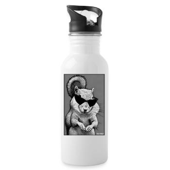 Squirrel Sunglasses Wildlife Forest Animal Forest - Water bottle with straw - white - Right