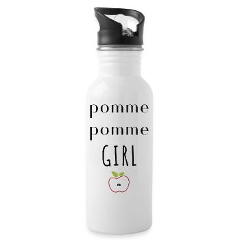 Pomme pomme girl - Gourde avec paille intégrée - blanc - Droite