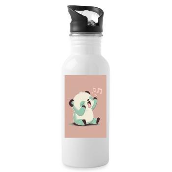 Baby-Panda - Trinkflasche mit integriertem Trinkhalm - Weiß - Rechts