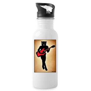 Panthère Guitare Wildlife Musicien Big Cat Zoo - Gourde avec paille intégrée - blanc - Droite
