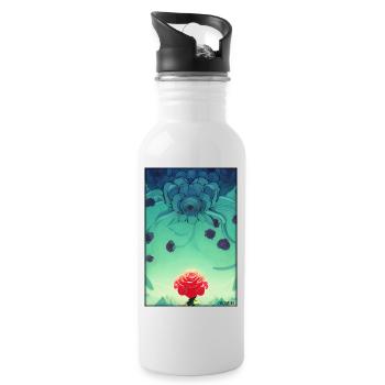 Rose Rose Fleur Spring Meadow Green - Gourde avec paille intégrée - blanc - Droite