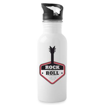 ROCK 'N' ROLL SINCE 1990 - Water bottle with straw - white - Right