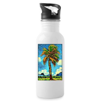 Palm Beach Holiday Summer Sun Sea Travel Holidays - Gourde avec paille intégrée - blanc - Droite