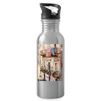 Catania; Sicily - Water bottle with straw - silver - Right
