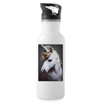 Unicorn Rainbow Magic Fairy Tale Mythical Animal - Water bottle with straw - white - Right