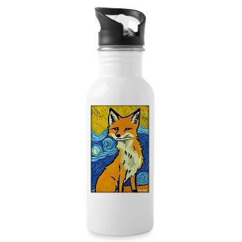 Renard Faune Animaux forestiers Nature sauvage - Gourde avec paille intégrée - blanc - Droite