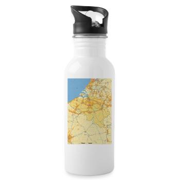 Belgium Map - Water bottle with straw - white - Right