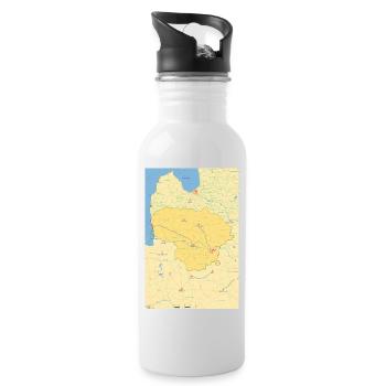 Carte de la Lituanie avec les villes, les routes, les rivières, les lacs - Gourde avec paille intégrée - blanc - Droite