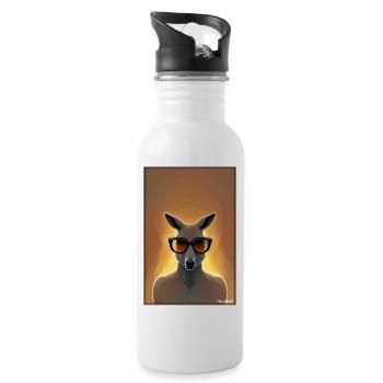 Känguru Sonnenbrille Zoo Tiere Natur Wildtier Zoo - Trinkflasche mit integriertem Trinkhalm - Weiß - Rechts