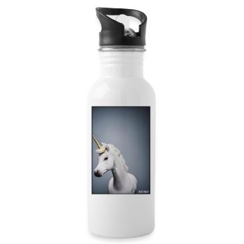 Unicorn Rainbow Magic Fairy Tale Mythical Animal - Water bottle with straw - white - Right