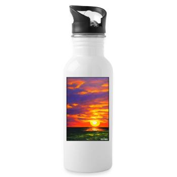 Sunset Sunset Sun Sky Nature Summer - Water bottle with straw - white - Right