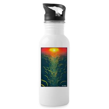 Sunset Sunset Sun Sky Nature Summer - Water bottle with straw - white - Right