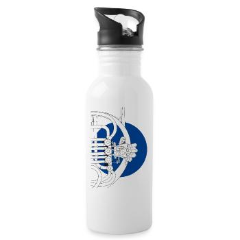 Horn Hand French Horn Alto Horn Bow Horn Baritone Horn - Water bottle with straw - white - Right