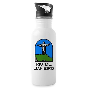 Rio de Janeiro - Trinkflasche mit integriertem Trinkhalm - Weiß - Rechts