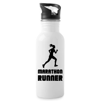 Biking Running Marathon Triathlon Bike - Water bottle with straw - white - Right