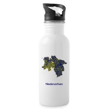Karte Bundesland Niedersachsen Straßenkarte - Trinkflasche mit integriertem Trinkhalm - Weiß - Rechts