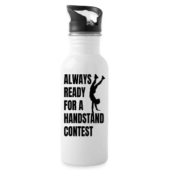 Gymnastics Gymnastics Gymnastics Club Girls Gymnast - Water bottle with straw - white - Right