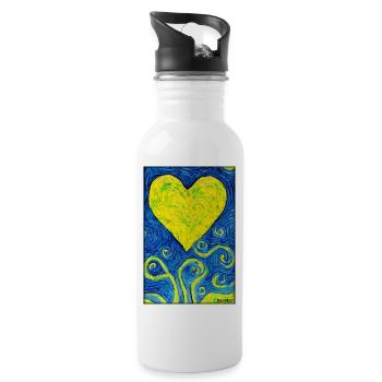 Liebe Herz Valentinstag Liebespaar Romantisch - Trinkflasche mit integriertem Trinkhalm - Weiß - Rechts