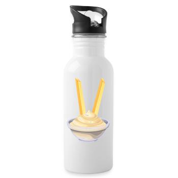 Delicious mayonnaise | Mayo with fries | Funny - Water bottle with straw - white - Right