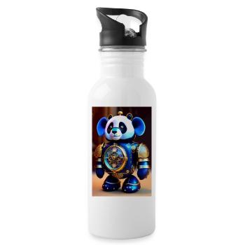 Mouvement mignon Baby Panda Android - Gourde avec paille intégrée - blanc - Droite