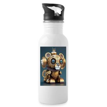 Mignon Clockwork Baby Lion Android - Gourde avec paille intégrée - blanc - Droite