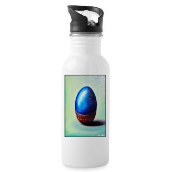 Osterei Ostern Osterfest Bunte Eier Feiertag - Trinkflasche mit integriertem Trinkhalm - Weiß - Rechts