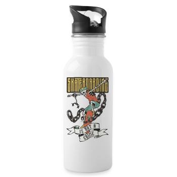 Skateboarding is not a crime - Water bottle with straw - white - Right