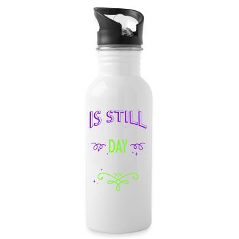Union Carpenter Tshirts Happy Jokes Job - Water bottle with straw - white - Right