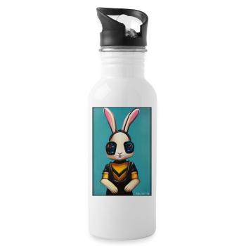 Easter Easter Cyber Future Sci-Fi Animal - Water bottle with straw - white - Right