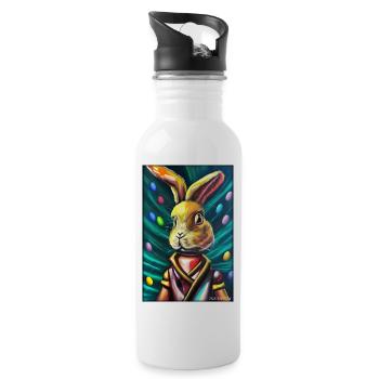 Easter Easter Cyber Future Sci-Fi Animal - Water bottle with straw - white - Right