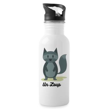 Un Loup - Gourde avec paille intégrée - blanc - Droite