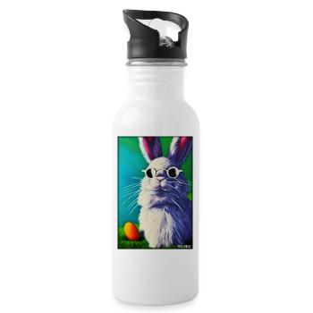Pâques Lunettes de soleil lapin Pâques Pâques Fête - Gourde avec paille intégrée - blanc - Droite