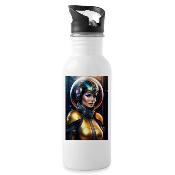 Space Girl - Water bottle with straw - white - Right